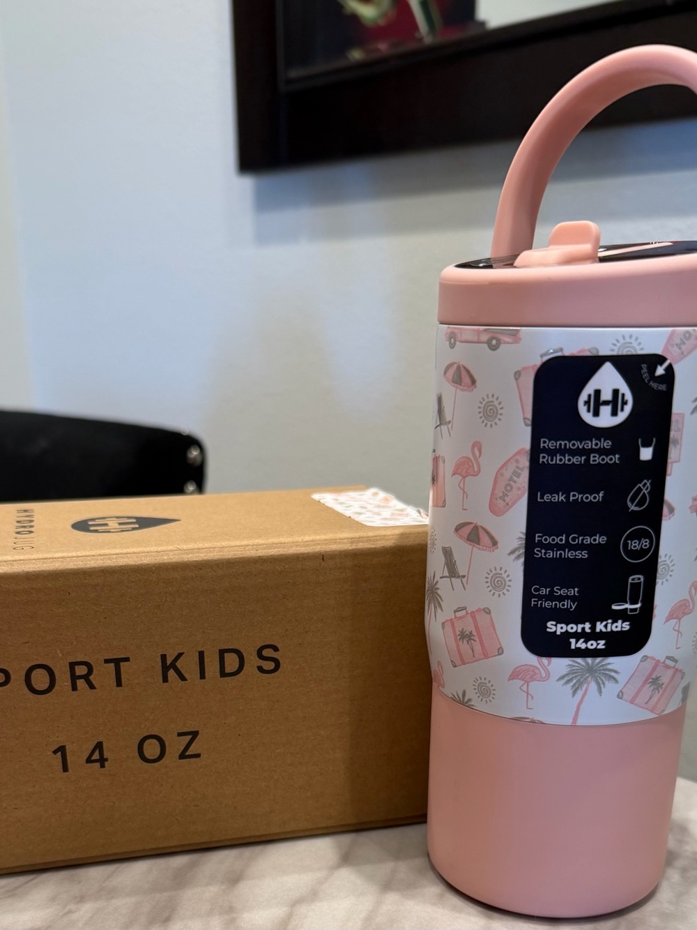 Pink Road Trip Kay x Hydro jug 14 oz Travel Tumbler for Kids!